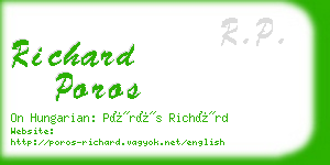 richard poros business card